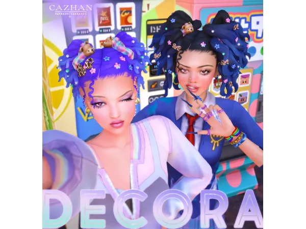 Maxis Match [DECORA] hair accessories by ＣＡＺＨＡＮ - The Sims 4 Custom Content
