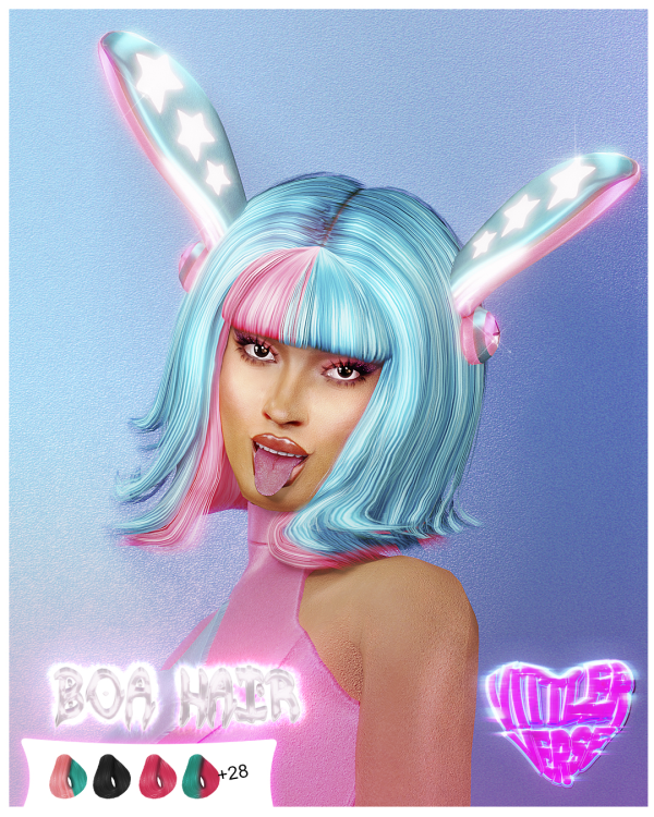 Alpha BOA Hair by simsfinds - The Sims 4 Custom Content