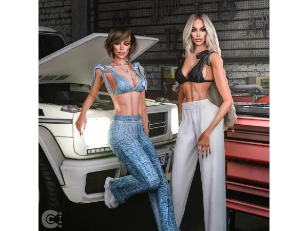 Alpha Bow Tie Strap Top - The Sims 4 Custom Content