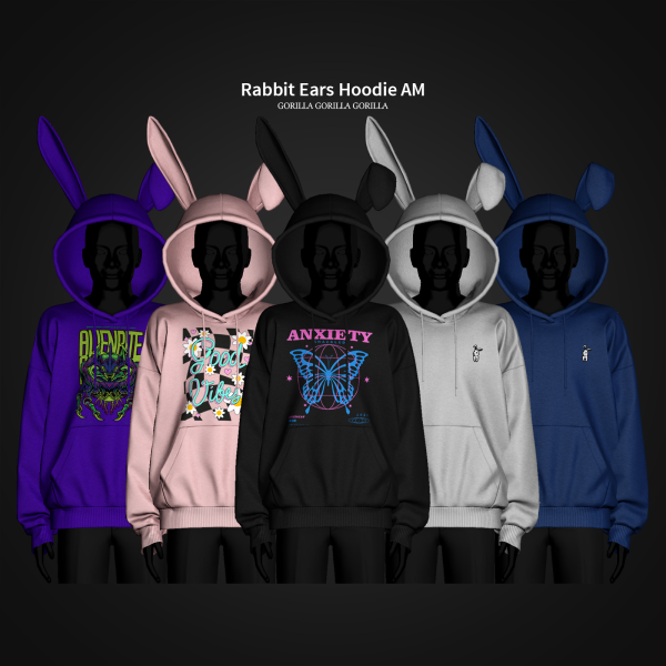 Alpha Rabbit Ears Hoodie by simsfinds - The Sims 4 Custom Content