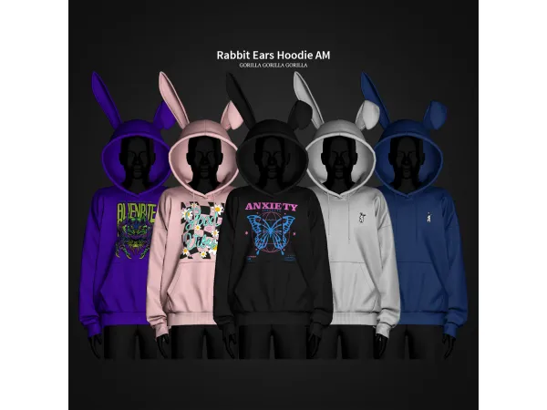 Alpha Rabbit Ears Hoodie by Gorilla Gorilla Gorilla - The Sims 4 Custom Content