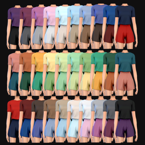 Maxis Match Tucked In Shirt with Tailored Shorts by simsfinds - The Sims 4 Custom Content