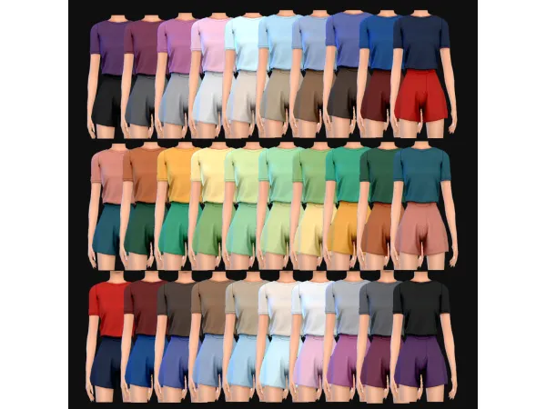 Maxis Match Tucked In Shirt with Tailored Shorts by Young God Sims - The Sims 4 Custom Content