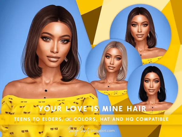 Alpha SONYASIMS YOUR LOVE IS MINE HAIR by simsfinds - The Sims 4 Custom Content