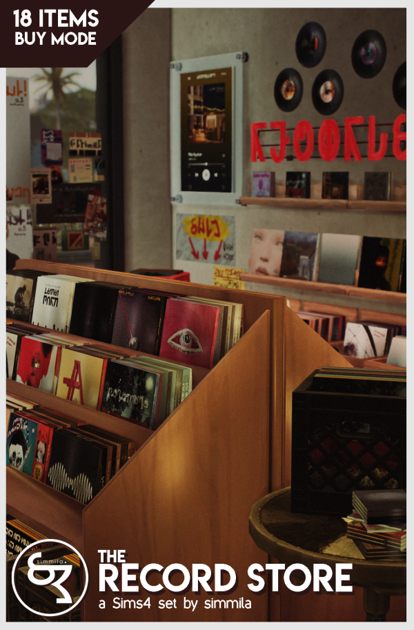 Maxis Match The Record Store by simsfinds - The Sims 4 Custom Content