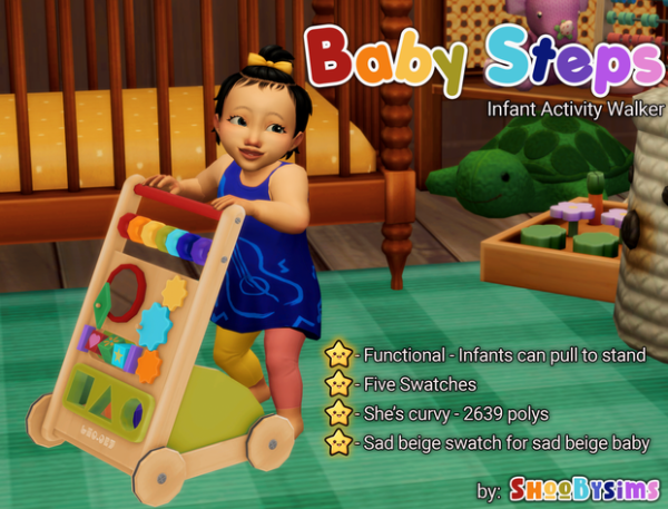 Alpha Baby Steps Infant Activity Walker by simsfinds - The Sims 4 Custom Content