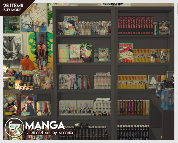 Maxis Match Manga Set by simsfinds - The Sims 4 Custom Content