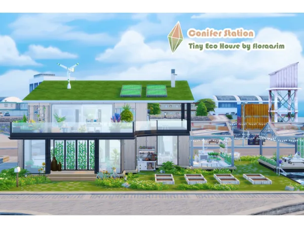 Maxis Match Tiny Eco House by floraasim - The Sims 4 Custom Content