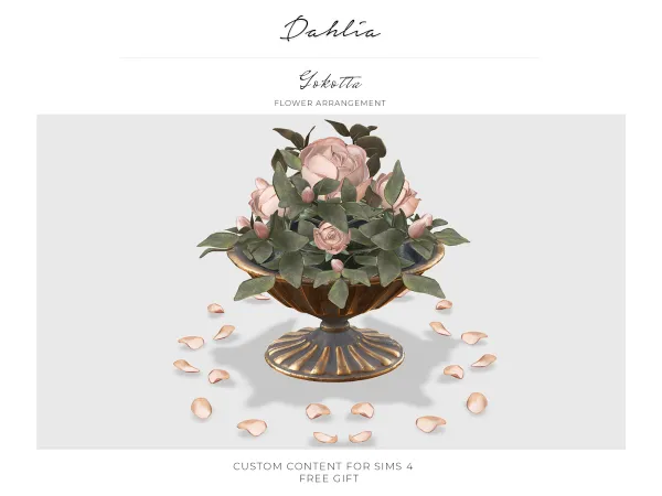 Alpha Dahlia Gokotta Flower Arrangement (Gift) - The Sims 4 Custom Content