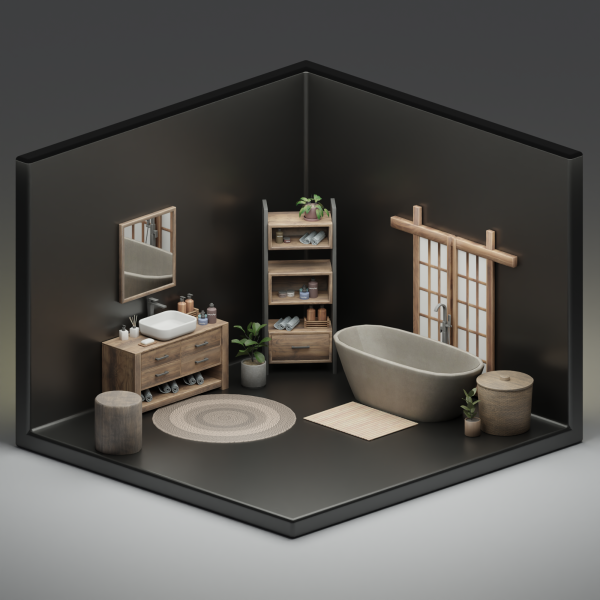 Maxis Match Wooden Bath Set by simsfinds - The Sims 4 Custom Content
