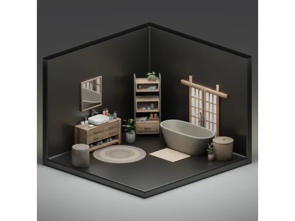 Maxis Match Wooden Bath Set by SNOOTYSIMS - The Sims 4 Custom Content