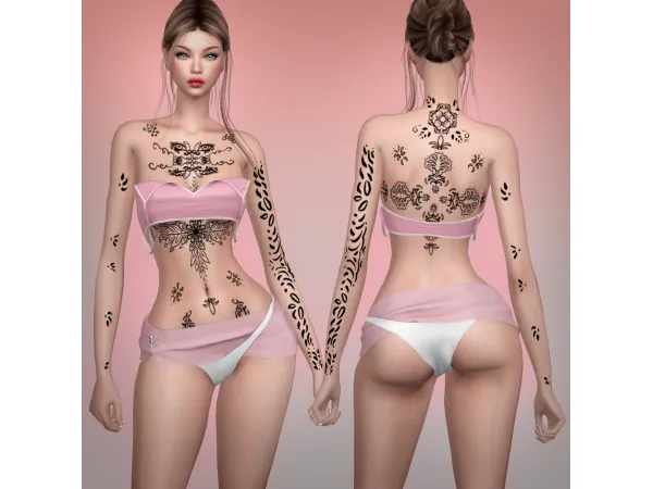 Mix Ancient Civilizations Tattoo by JenniAnneJane - The Sims 4 Custom Content