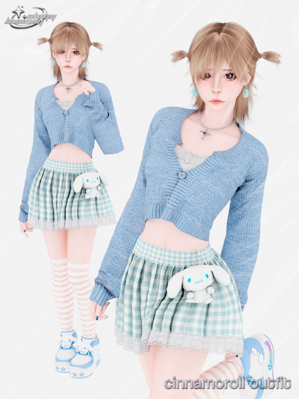 Alpha CINNAMOROLL OUTFIT by ohmybunnny2 - The Sims 4 Custom Content
