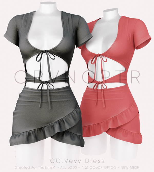 Alpha CCVevy Dress by simsfinds - The Sims 4 Custom Content