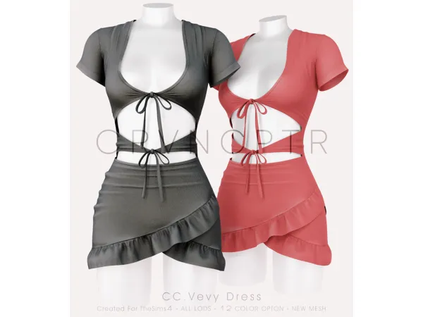 Alpha CCVevy Dress by carvin_captoor - The Sims 4 Custom Content