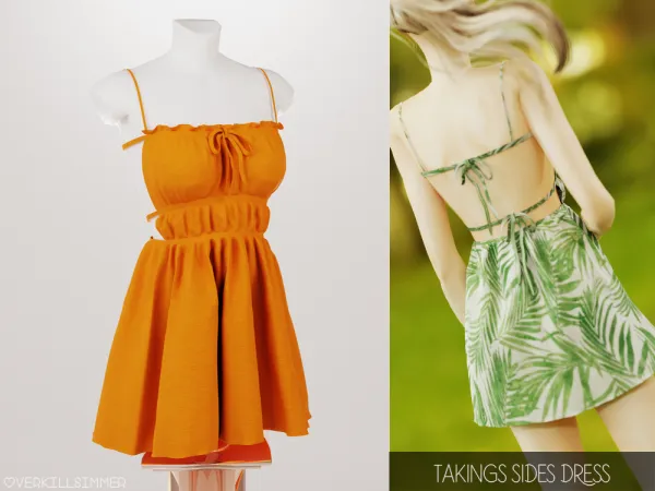 Alpha Taking sides dress - The Sims 4 Custom Content
