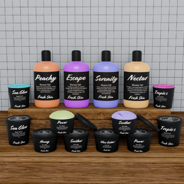 Alpha Fresh Skin Bath Set clutter by simmerkatex - The Sims 4 Custom Content