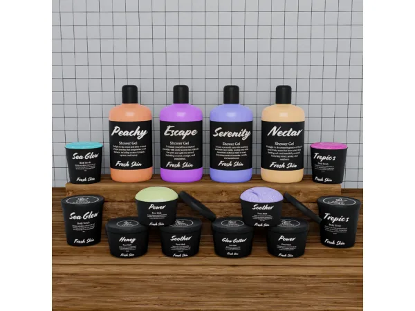Alpha Fresh Skin Bath Set clutter - The Sims 4 Custom Content
