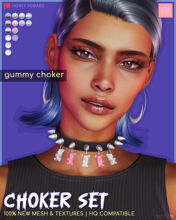 Alpha HONEY Choker Set by simsfinds - The Sims 4 Custom Content