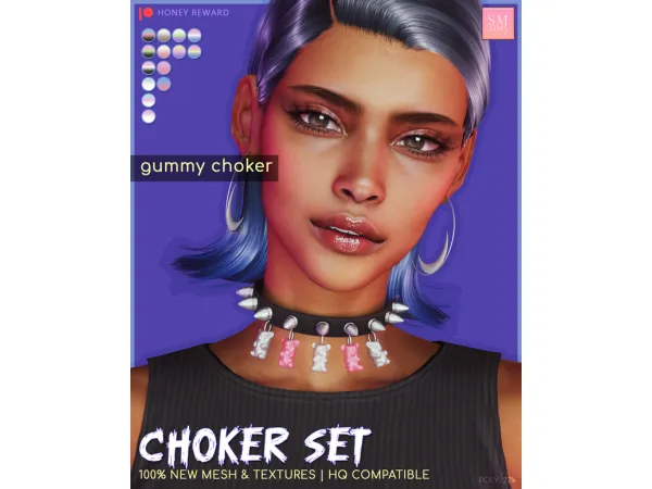 Alpha HONEY Choker Set by SMSims - The Sims 4 Custom Content