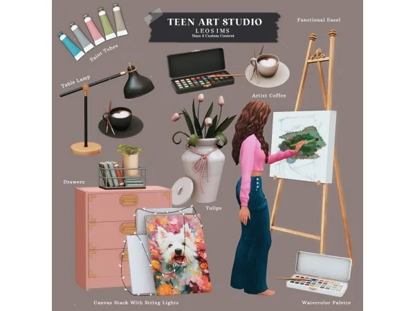 Mix Teen Art Studio - The Sims 4 Custom Content