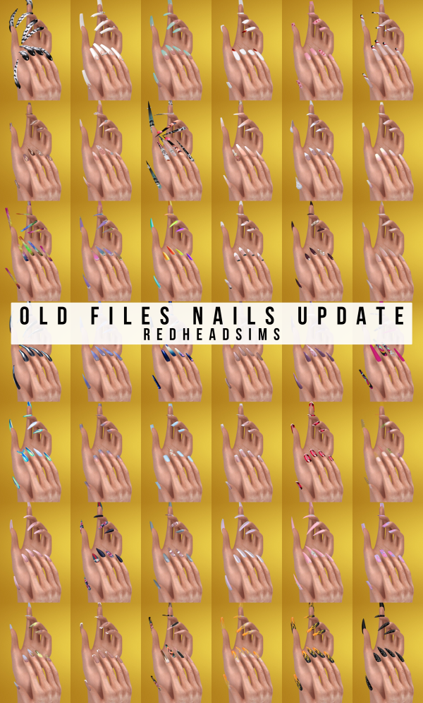 Alpha OLD FILES NAILS UPDATE by redheadsims - The Sims 4 Custom Content