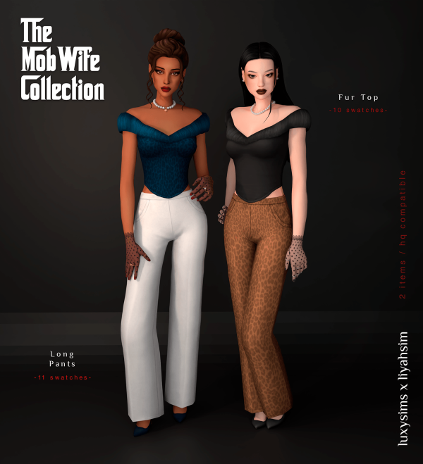 Maxis Match [The Mob Wife Collection] Fur Top by liyahsim - The Sims 4 Custom Content