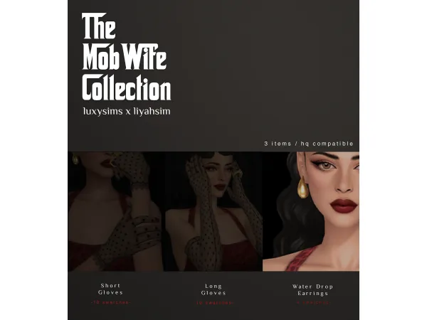 Maxis Match [The Mob Wife Collection] Water Drop Earrings by Liyahsim - The Sims 4 Custom Content