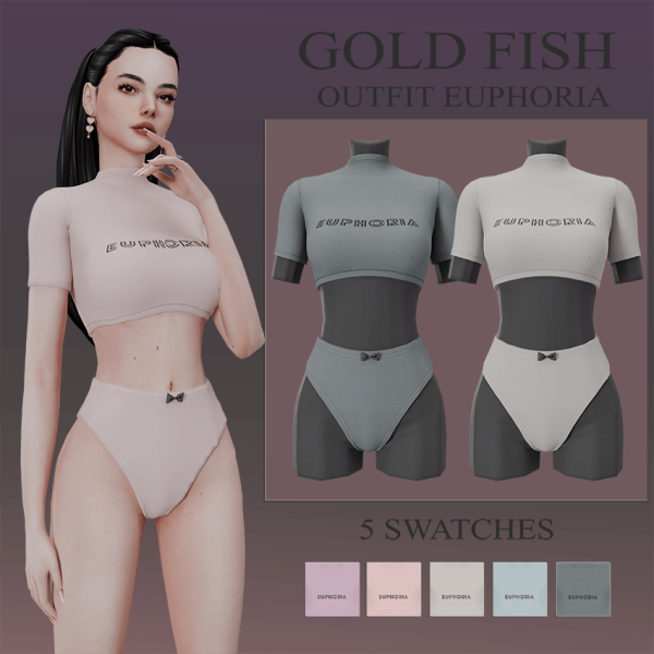 Mix GoldFish outfit euphoria by simsfinds - The Sims 4 Custom Content
