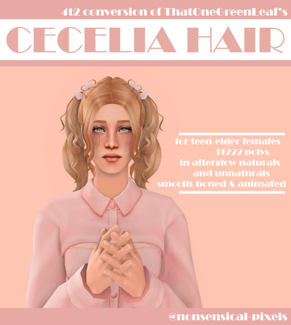Cecilia Hair by simsfinds - The Sims 2 Custom Content