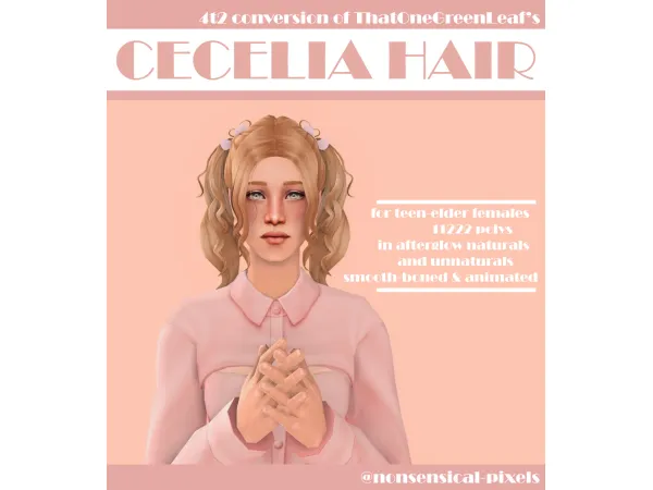 Cecilia Hair by Nonsensical - The Sims 2 Custom Content