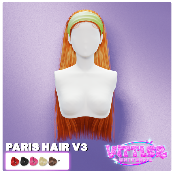 Alpha Paris Hair V3 by simsfinds - The Sims 4 Custom Content