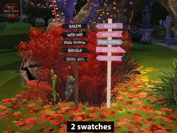 Maxis Match SimderTalia Halloween Kawaii Arrow Sign - The Sims 4 Custom Content