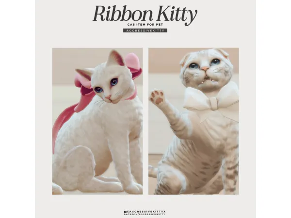 RIBBON KITTY by aggressivekitty