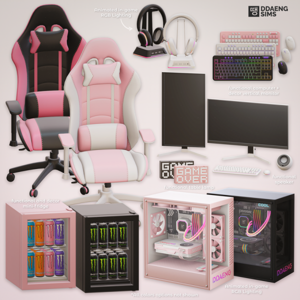 Mix Aesthetic Gaming Set by simsfinds - The Sims 4 Custom Content