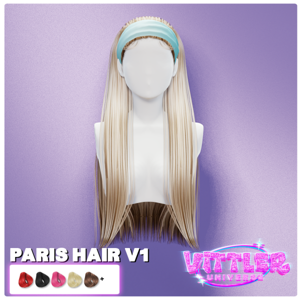 Alpha Paris Hair V1 by simsfinds - The Sims 4 Custom Content
