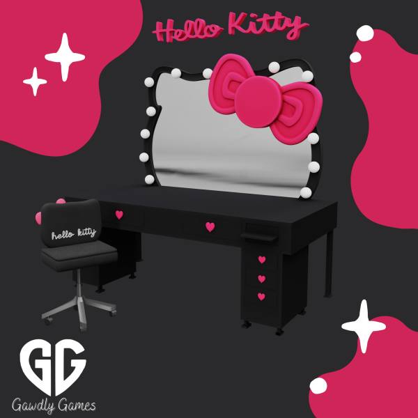Maxis Match Hello Kitty Vanity by simsfinds - The Sims 4 Custom Content