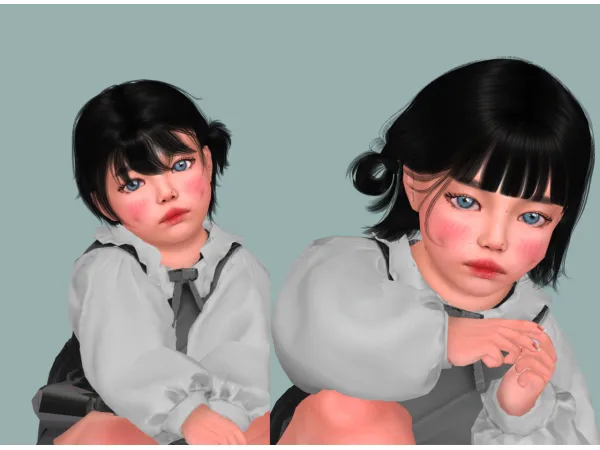 Alpha Jino HAIR 08HQ 11HQ by yourjinworld - The Sims 4 Custom Content
