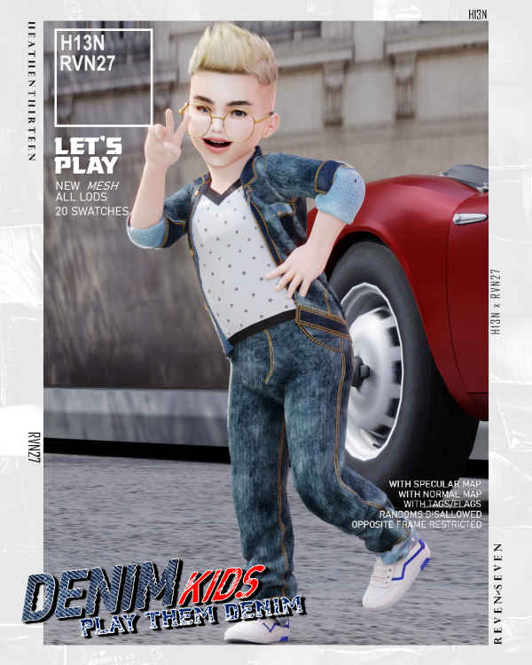 Alpha Toddler's Classic Baggy Fit Denim Jeans by simsfinds - The Sims 4 Custom Content
