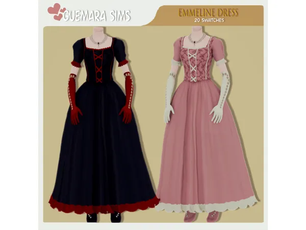 Maxis Match Emmeline dress (Victorian set) by Guemara - The Sims 4 Custom Content