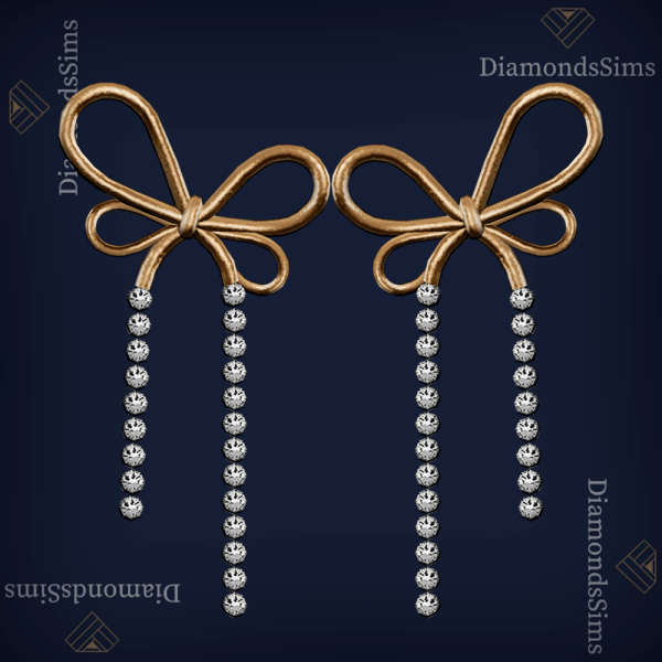 Alpha Swarowski earrings 45 by simsfinds - The Sims 4 Custom Content