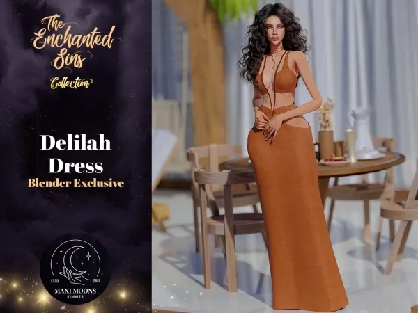 Alpha Delilah Dress - The Sims 4 Custom Content
