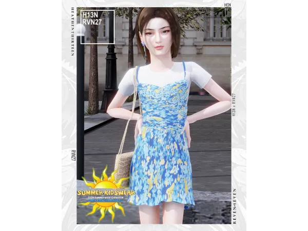 Alpha Girl's Spaghetti Strap Short Cami Dress by heathenthirteen - The Sims 4 Custom Content