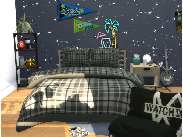 Maxis Match Teen Boys Bedroom by Miss_Klo - The Sims 4 Custom Content