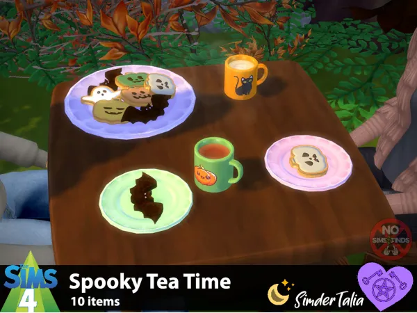 Maxis Match Spooky Tea Time Set by simdertalia - The Sims 4 Custom Content