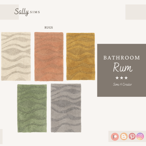 Alpha Bathroom RUM RUGS by sally4sims - The Sims 4 Custom Content