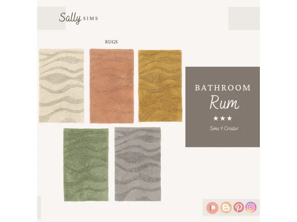 Alpha Bathroom RUM RUGS - The Sims 4 Custom Content