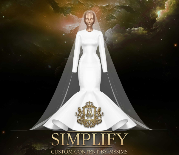 Alpha SIMPLIFY DRESS by simsfinds - The Sims 4 Custom Content