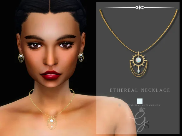 Alpha Ethereal Necklace by Glitterberry Sims - The Sims 4 Custom Content