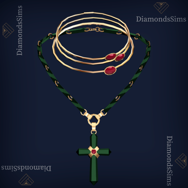Alpha Cross necklace 11 by simsfinds - The Sims 4 Custom Content